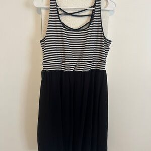 Torrid Black and White Striped Mini Dress